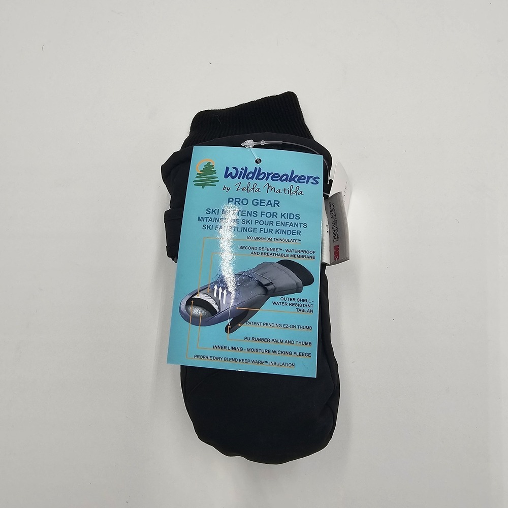 Wildbreakers by Zelda Matilda Pro Gear Kids Ski Mittens Black‎ Waterproof...